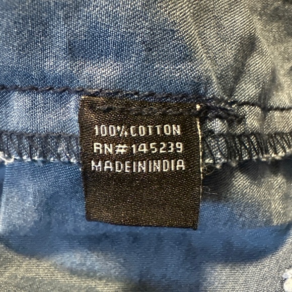 Sim & Sam Denim Puff Sleeve Top Medium Crop Boho Babydoll Western Festival Y2K - Picture 6 of 7